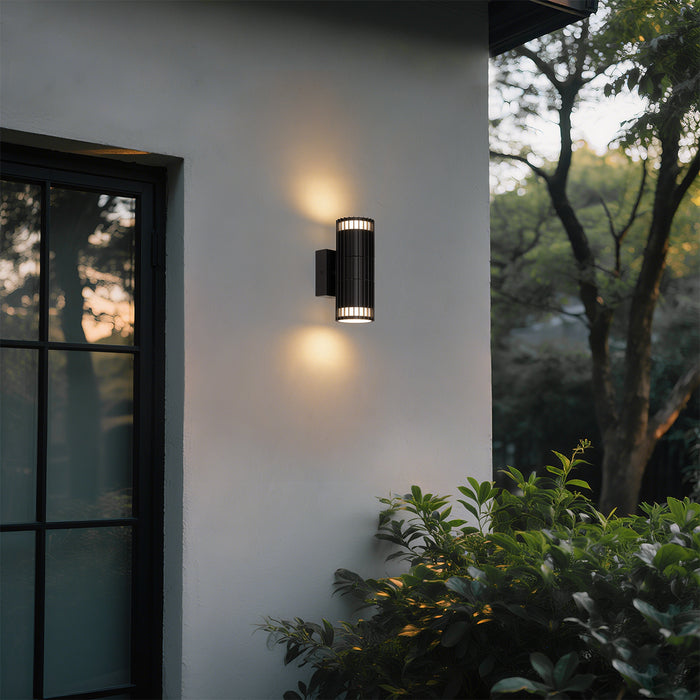 QAZQA Design buiten wandlamp zwart 2-lichts IP44 - Boris