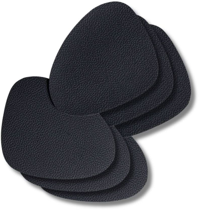 Cookinglife Onderzetters - Vegan leer - Zwart - Organic - 13 x 11 cm - 6 stuks