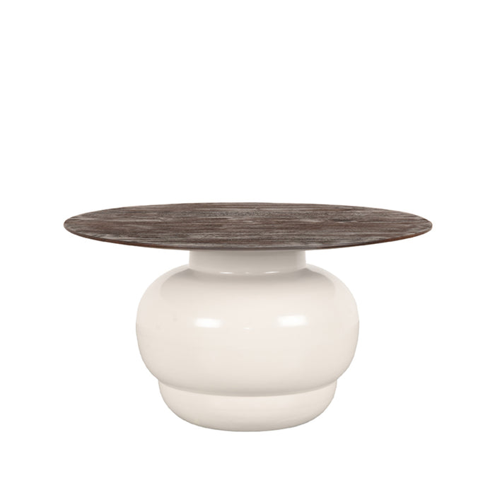 LABEL51 - Salontafel Dim - Espresso Mangohout - Creme Metaal