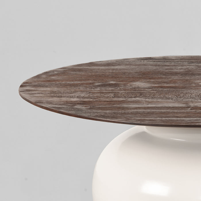 LABEL51 - Salontafel Dim - Espresso Mangohout - Creme Metaal