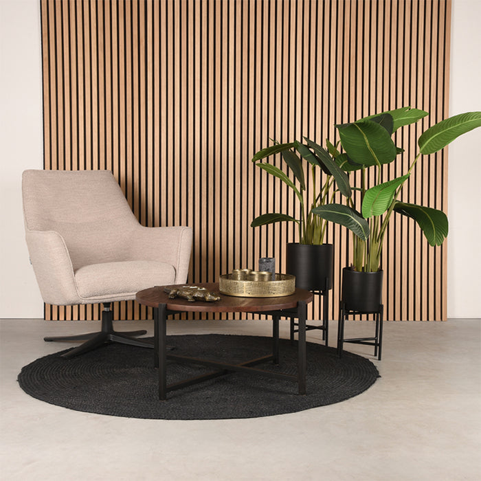 LABEL51 - Salontafel Dox - Espresso Mangohout - Goud Metaal