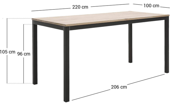 Goossens Bartafel Max, 220 x 100 cm 105 cm hoog
