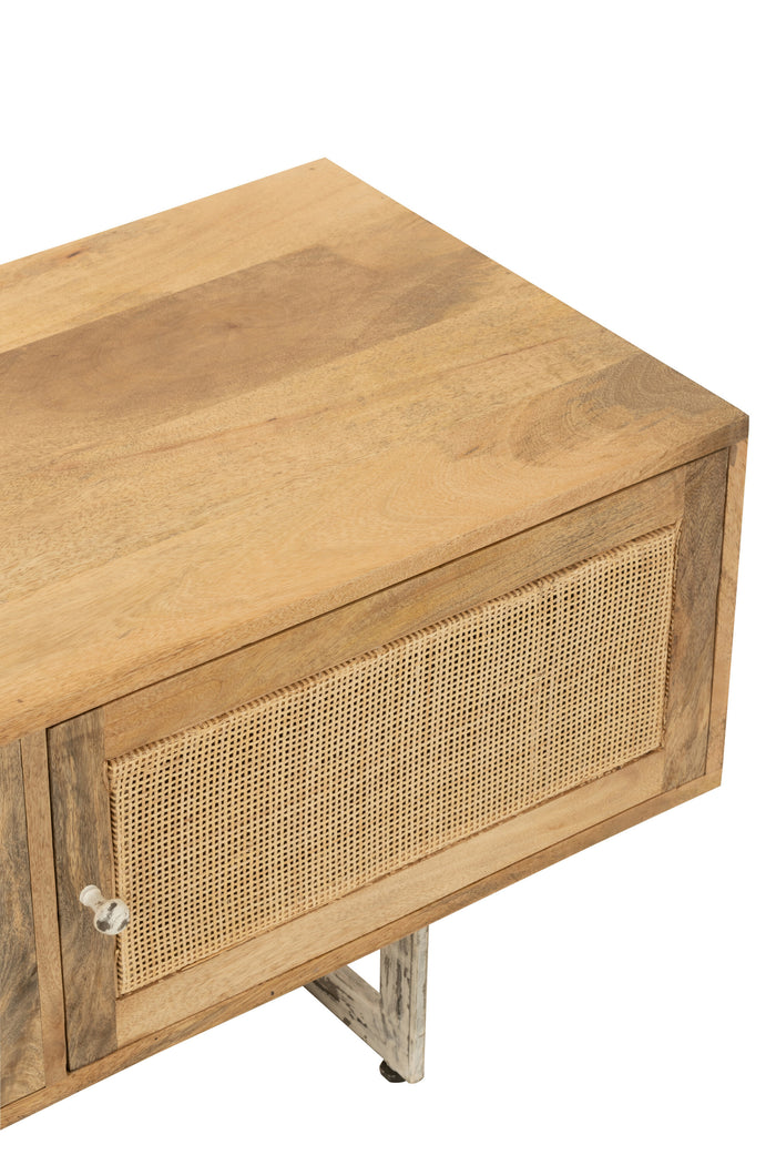 J-line - Tv Stand Rattan Mangohout Naturel - 120x43x49cm
