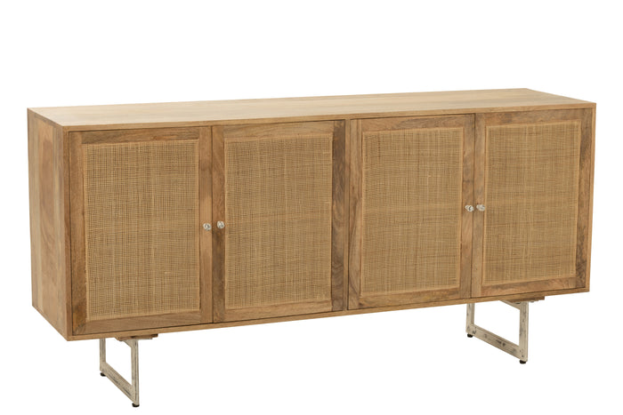 J-line - Dressoir Rattan Mangohout Naturel - 170x45x80cm