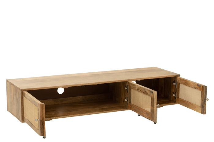 J-line - Tv Stand Rattan Mangohout Naturel - 120x43x49cm