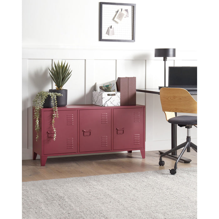 Beliani - CARDIFF - Dressoir - Donkerrood - Staal