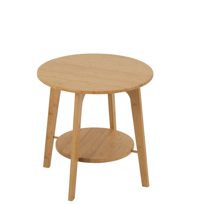 J-Line bijzettafel Rond - bamboe - naturel - small