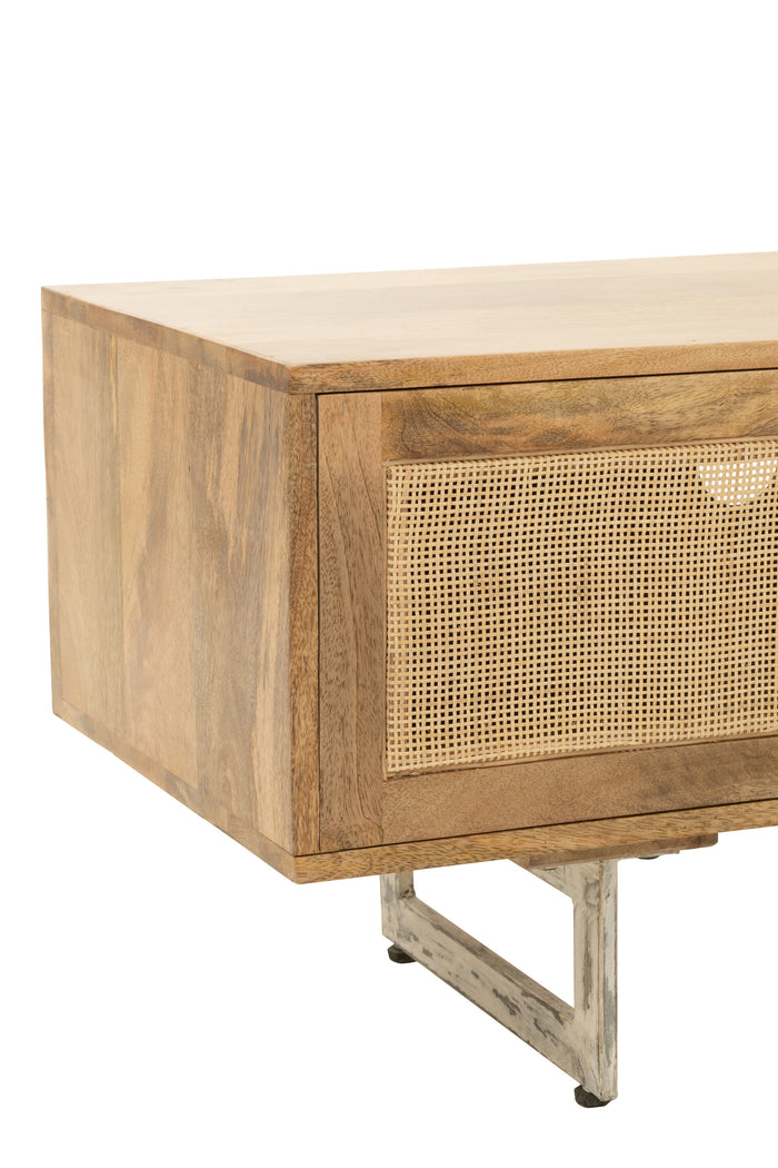 J-line - Tv Stand Rattan Mangohout Naturel - 120x43x49cm