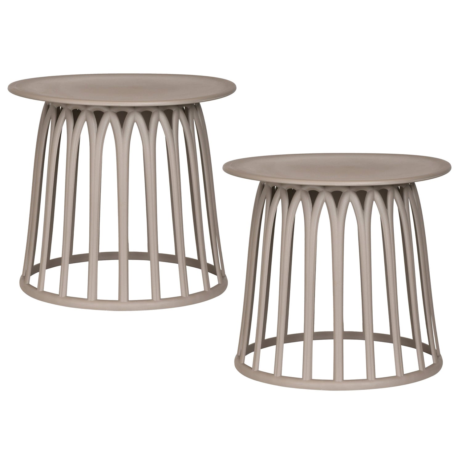 WOOOD Boy Bijzettafels - Kunststof - Taupe - Set van 2