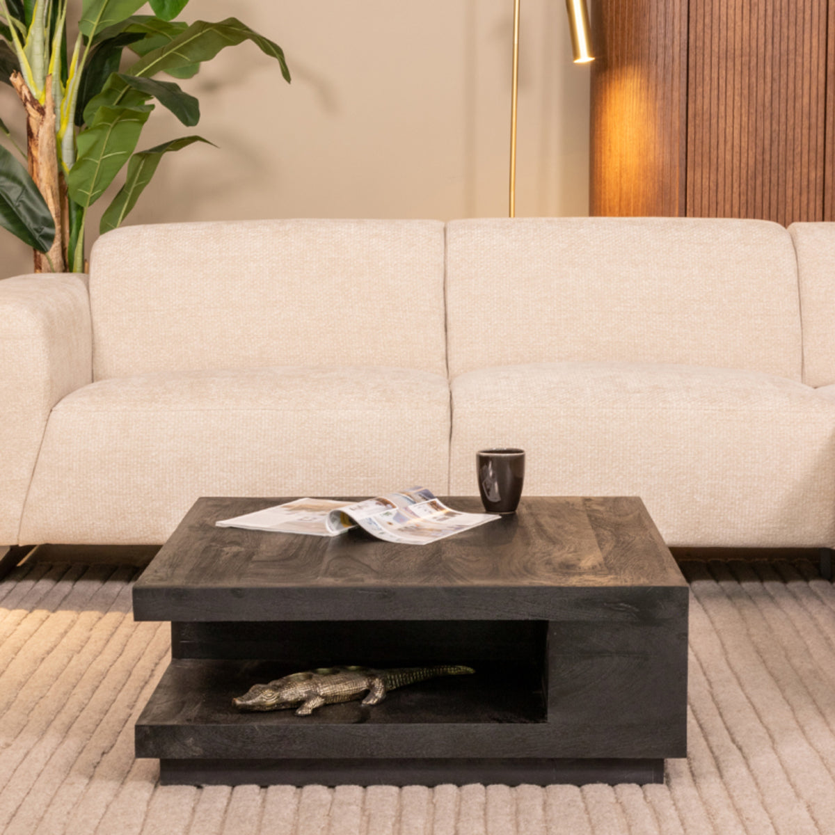 LABEL51 - Salontafel Square - Zwart Mangohout