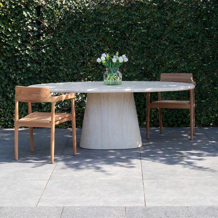 DÉJA Living - Tuintafel Travertin - Ovaal - 200x100x76cm - Brunn