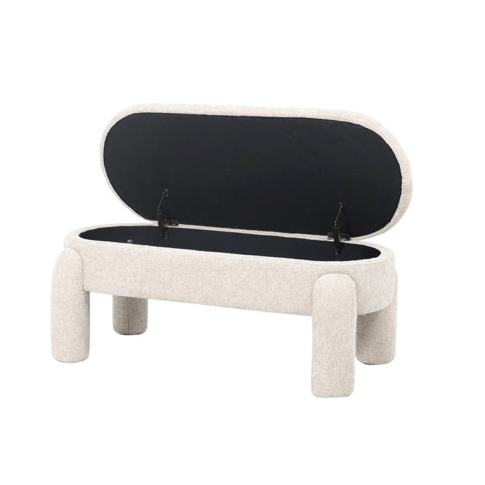 Giga Meubel - Opbergbank Beige - Halbankje - 115x52x47cm - Juul