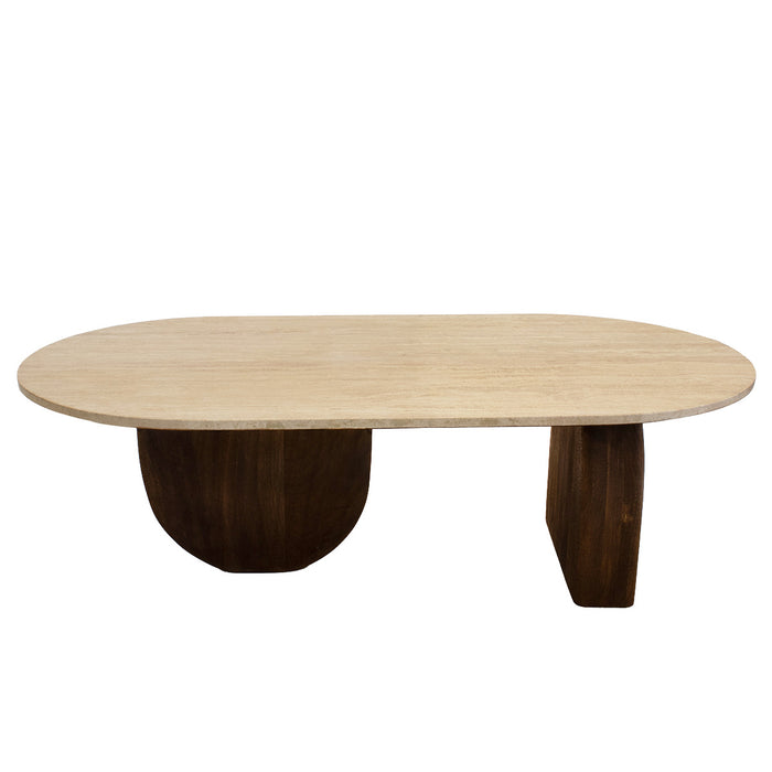 Giga Meubel - Salontafel Travertin - Bruin - 120x65x38cm - Wessel