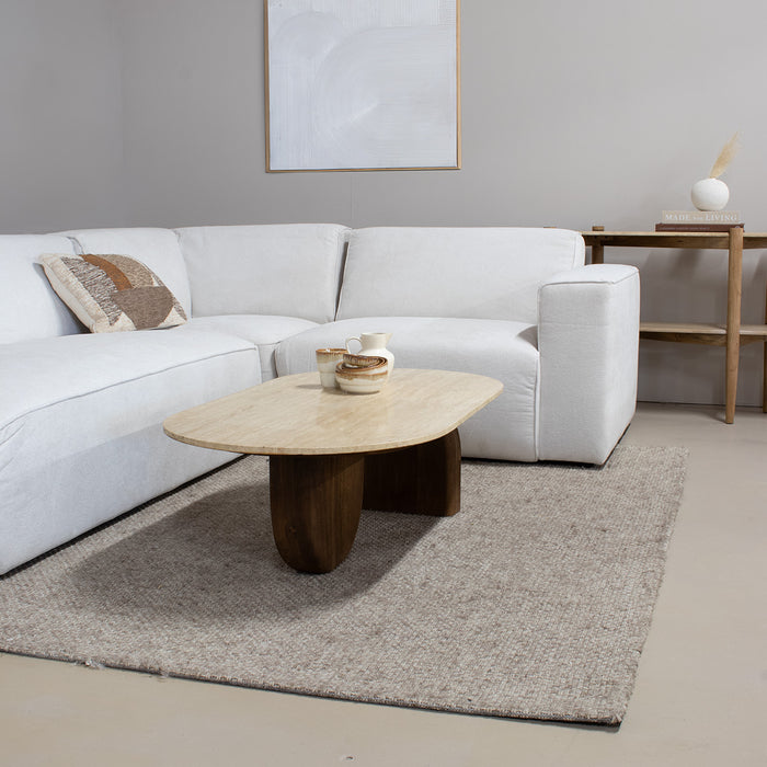 Giga Meubel - Salontafel Travertin - Bruin - 120x65x38cm - Wessel