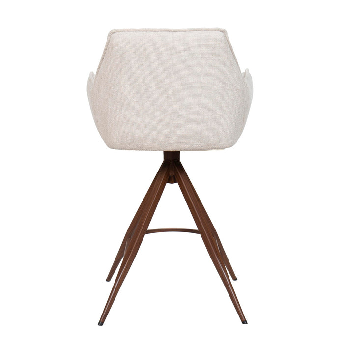 Giga Meubel - Barstoel Beige|Walnoot - Zithoogte 66cm - Noa - Set van 2