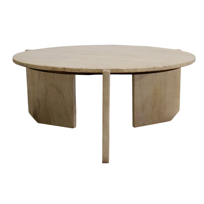 Giga Meubel - Salontafel Travertin - Naturel - 80x80x36cm - Simon