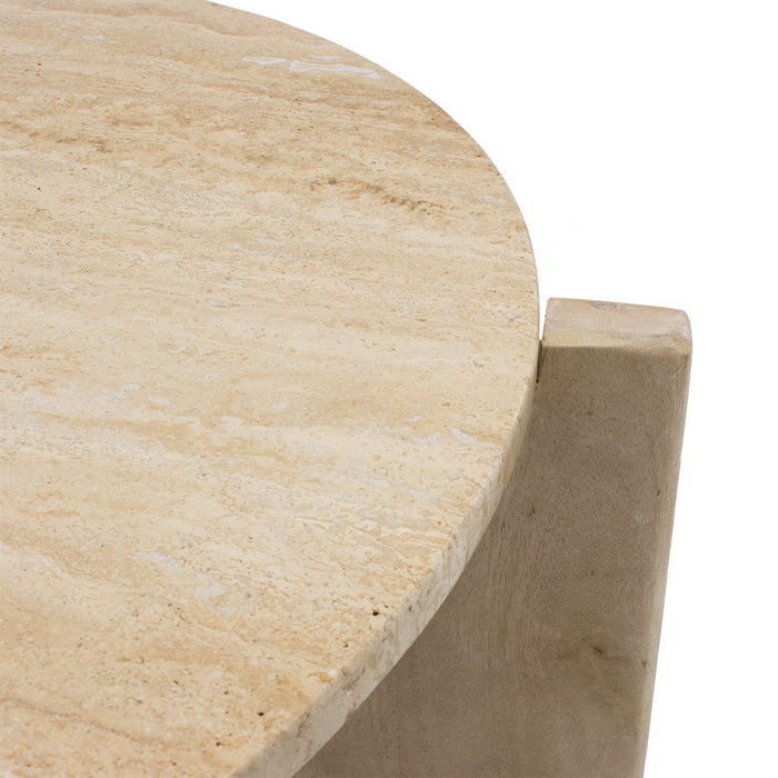 Giga Meubel - Salontafel Travertin - Naturel - 80x80x36cm - Simon