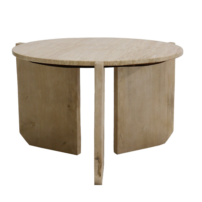 Giga Meubel - Salontafel Travertin - Naturel - 60x60x40cm - Simon