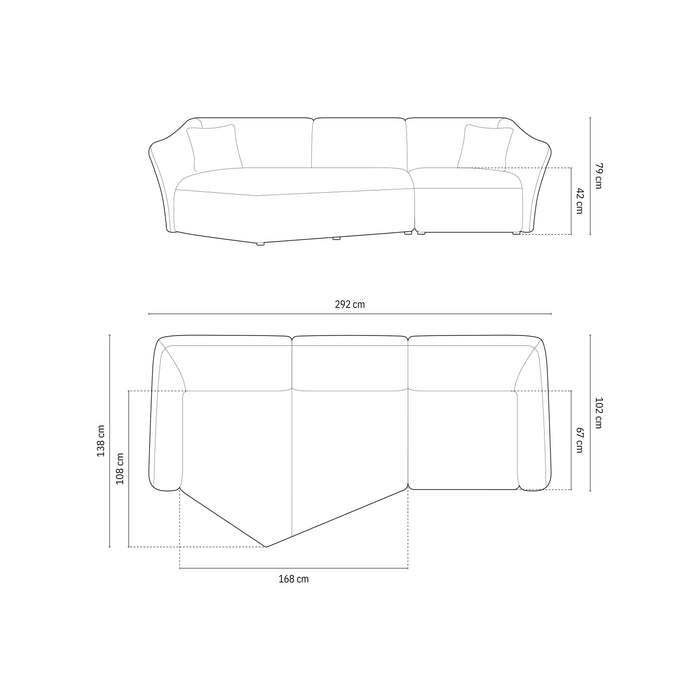 Micadoni Hoekbank Hailey 5-zits links bouclé