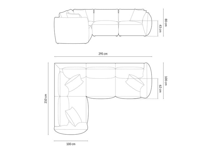 Micadoni Hoekbank Chris 4-zits links