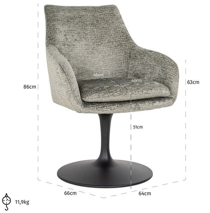 Richmond Interiors Marlon Tijm Groen Draaifauteuil