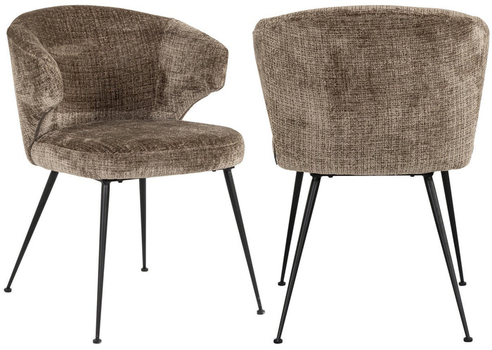 Richmond Interiors Xandra Steengrijs Chenille Eetkamerstoel