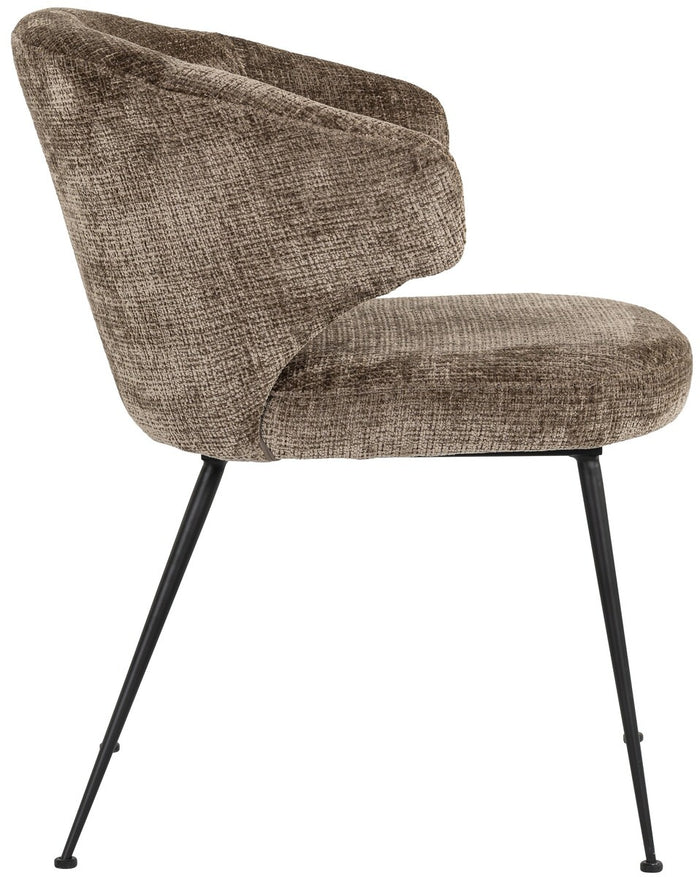 Richmond Interiors Xandra Steengrijs Chenille Eetkamerstoel