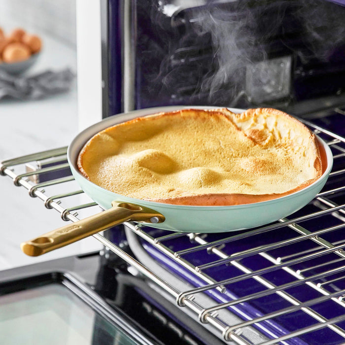 GreenPan Padova Mint Green Keramische Inductie Pannenset 10-delig - PFAS-vrij - Inductie pannenset - Inductie hapjespan - Inductie koekenpan - Ovenbestendig tot 200°C - Vaatwasserbestendig - RVS handgrepen - Met deksels - Muntgroen