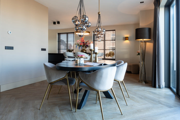 Richmond Interiors Gwen Khaki Velvet Eetkamerstoel