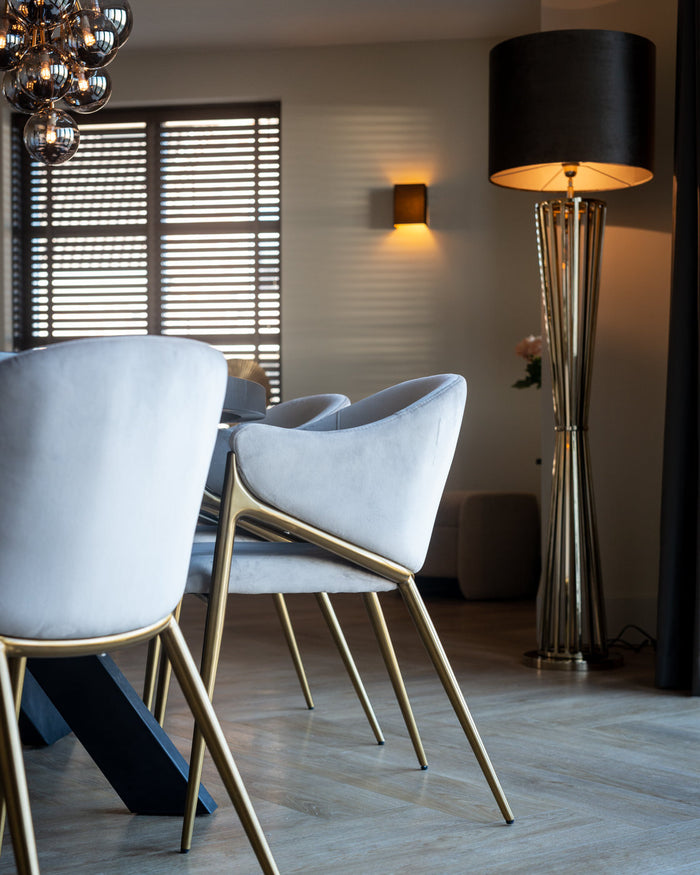 Richmond Interiors Gwen Khaki Velvet Eetkamerstoel