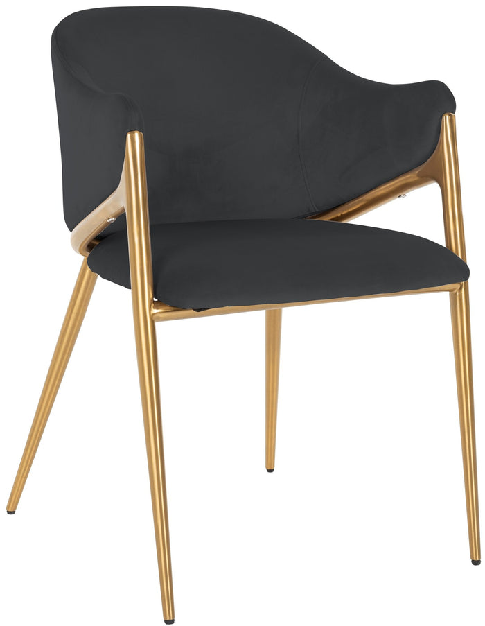 Richmond Interiors Gwen Antraciet Velvet Eetkamerstoel