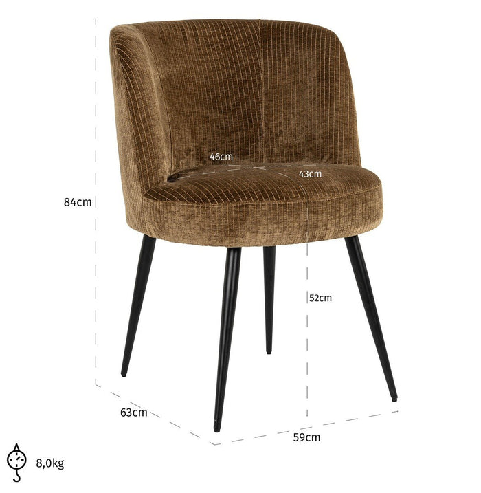 Richmond Interiors Morton Olive Cloe Eetkamerstoel