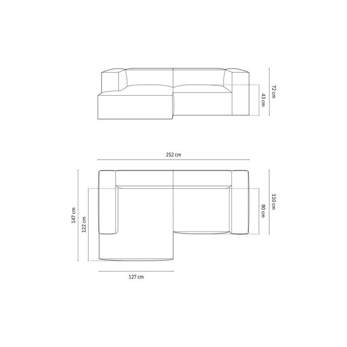 Micadoni Hoekbank Nuria 3-zits links bouclé