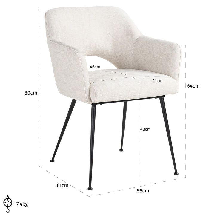 Richmond Interiors Jenthe Naturel Giulia Eetkamerstoel