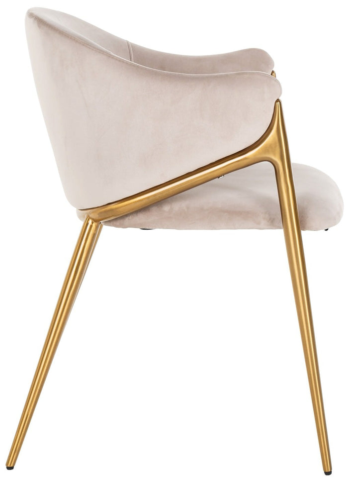 Richmond Interiors Gwen Khaki Velvet Eetkamerstoel