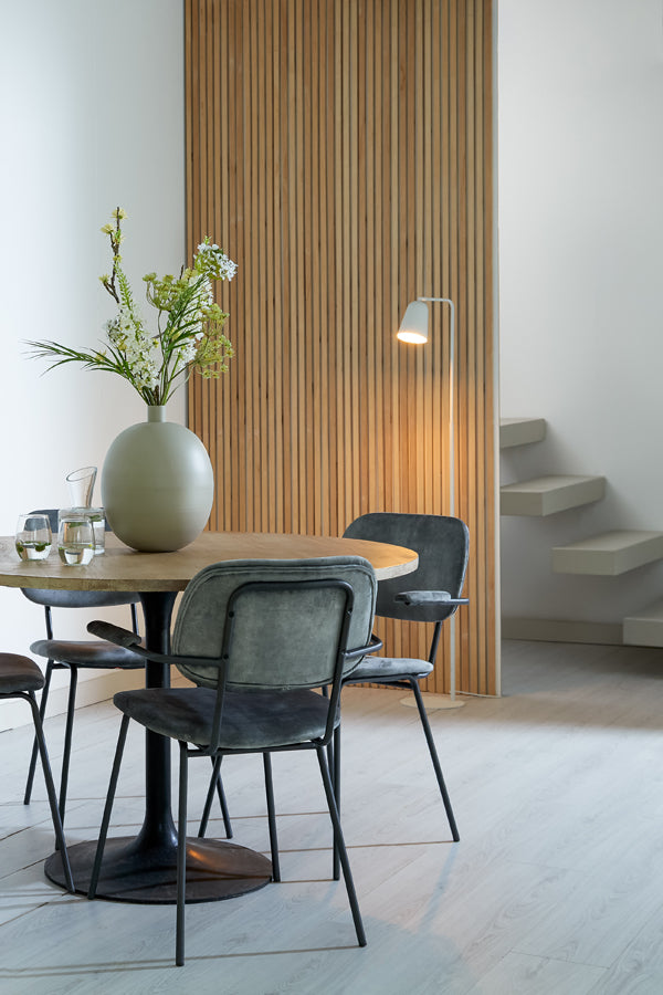 Light&living Eetkamerstoel 58x58x82 cm EMMA velvet grijs-donker grijs