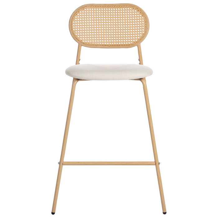 Beliani - ADAVER - Barkruk set van 2 - Lichtbeige - IJzer