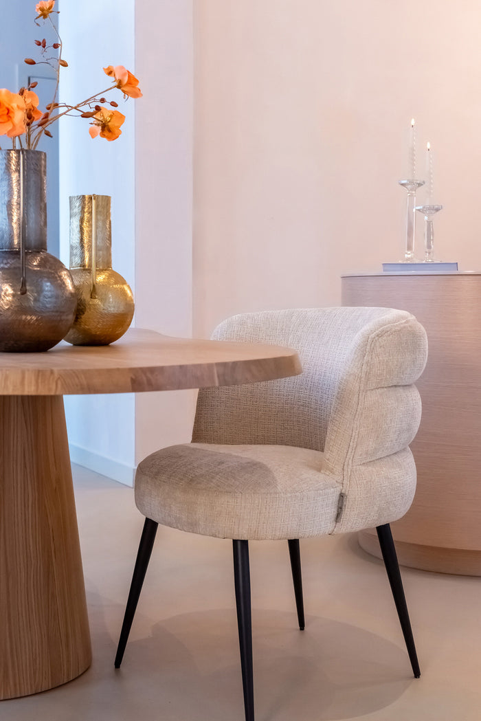 Richmond Interiors Stella Beige Chenille Eetkamerstoel