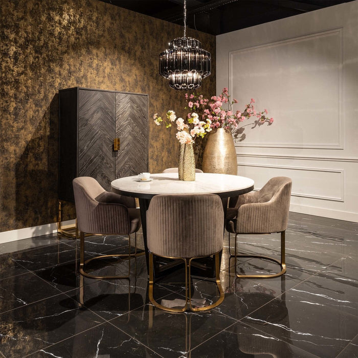 Richmond Interiors Hadley Velvet Khaki Eetkamerstoel