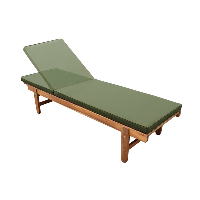 sweeek - Houten ligstoel met meerdere standen en wielen (set van 2)