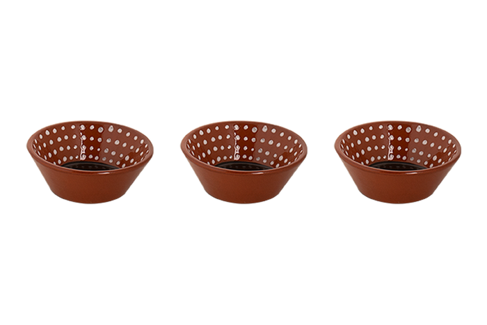 Colori Del Sud - Mezquita - Schaal - 3 stuks - 20 cl -11 cm - Bruin