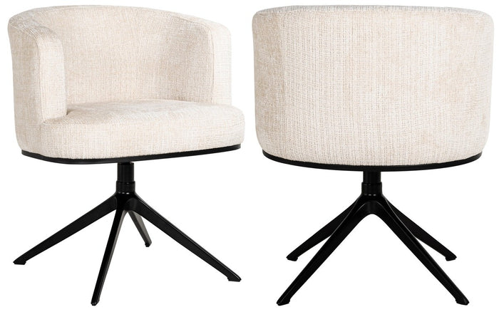 Richmond Interiors Cheyenne Beige Chenille Draaistoel