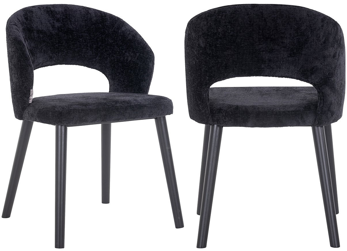 Richmond Interiors Savoy Eetkamerstoel Zwart Chenile