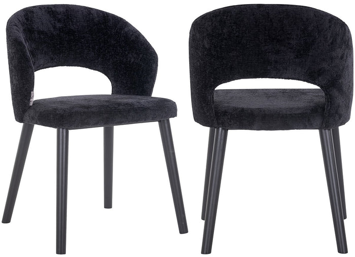 Richmond Interiors Savoy Eetkamerstoel Zwart Chenile