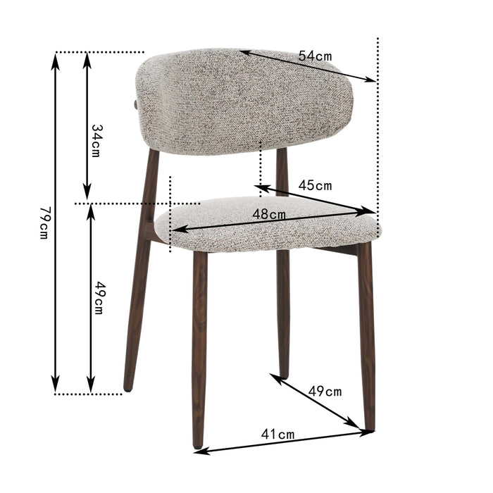 Celia - Eetkamerstoelen Set van 4 - Bruin Walnoot