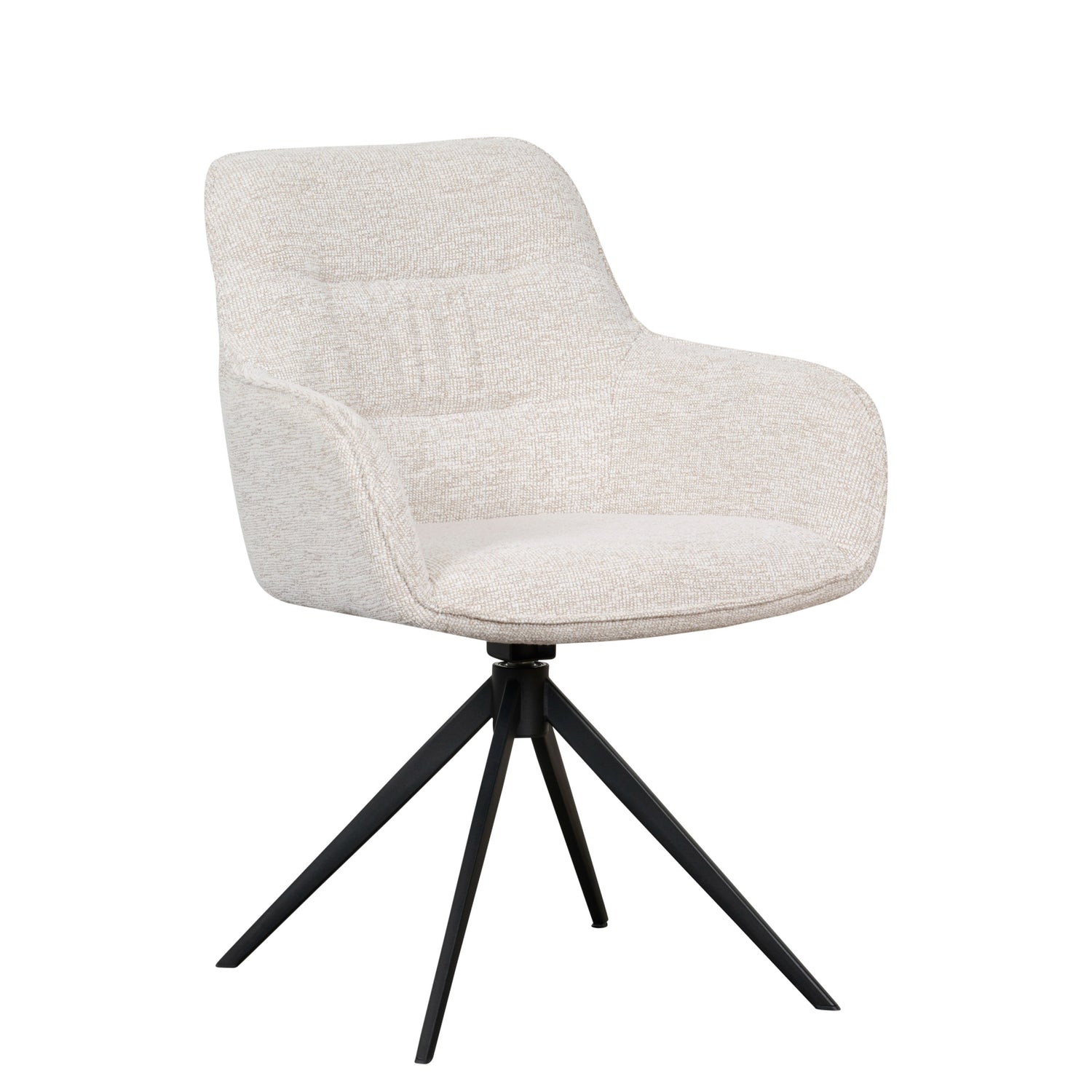 Eetkamerstoel Look - Beige|Creme - Textiel