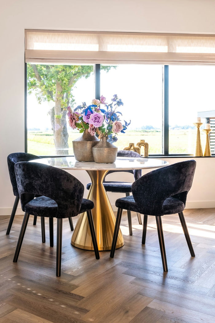 Richmond Interiors Savoy Eetkamerstoel Zwart Chenile