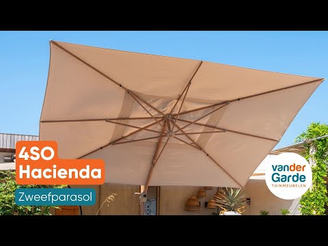 4-Seasons Hacienda zweefparasol 300 x 400 cm. - Woodlook|Sand