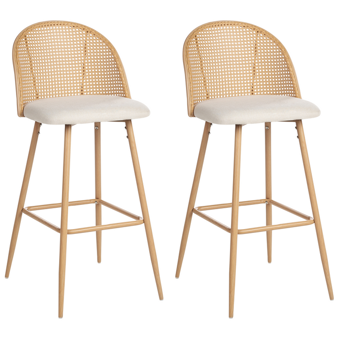 Beliani - CORNELL - Barkruk set van 2 - Crème - IJzer