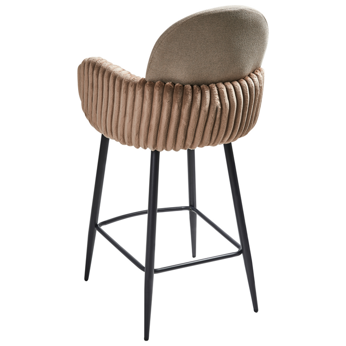 Beliani - AMITY - Barkruk set van 2 - Taupe - Polyester